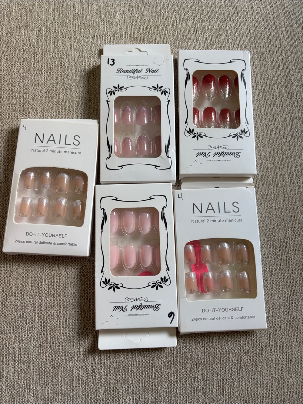 NAILS Pink and Nude Press-On Nail Set - Do-It-Yourself